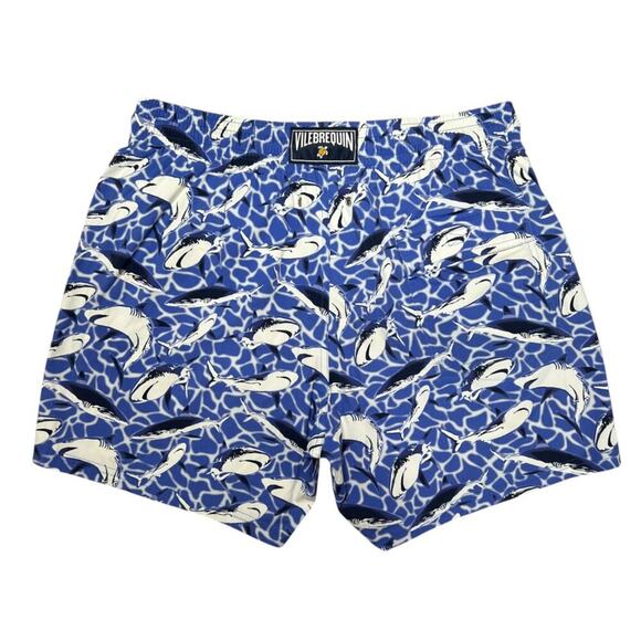 Vilebrequin Shark Print Swim Trunks SIZE XL Blue Shorts Collector 2009 Limited - Picture 2 of 12
